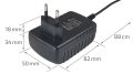 Zasilacz wtyczkowy z włącznikiem 12V 24W 2A IP20 - Czarny