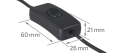 Zasilacz wtyczkowy z włącznikiem 12V 24W 2A IP20 - Czarny