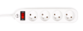 Przedłużacz listwowy 3m - 4 x gniazdo zasilające 230V - Biały