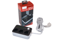 Przedłużacz listwowy 2m - 3 x gniazdo zasilające 230V + 6 x USB - Szary