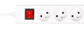 Przedłużacz listwowy 3m - 3 x gniazdo zasilające 230V + 2 x USB - Biały