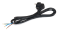 Wtyczka z przewodem zasilającym z uziemieniem OMY 3x0.75mm 1.5m - Czarna