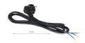Wtyczka z przewodem zasilającym z uziemieniem OMY 3x0.75mm 1.5m - Czarna