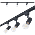 Zestaw Steka Halo Czarna lampa szynowa LED E27 x3 + szynoprzewód 1.5m - Czarny