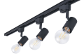 Zestaw Steka Halo Czarna lampa szynowa LED E27 x3 + szynoprzewód 1.5m - Czarny