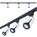Zestaw Steka XD-IK252W Biało-czarna lampa szynowa LED GU10 x3 + szynoprzewód 1.5m - Czarny