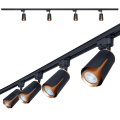 Zestaw Steka XD-IK252B Czarno-złota lampa szynowa LED GU10 x4 + szynoprzewód 2m - Czarny