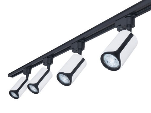 Zestaw Steka Sento Biało-czarna lampa szynowa LED GU10 x4 + szynoprzewód 2m - Czarny