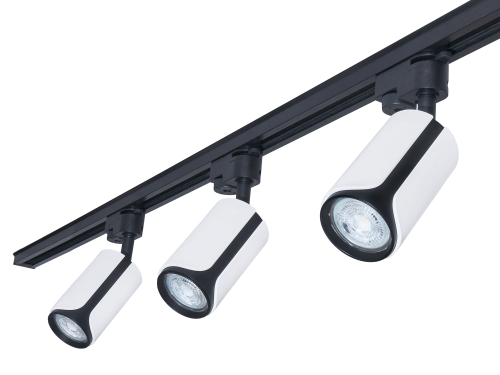 Zestaw Steka Sento Biało-czarna lampa szynowa LED GU10 x3 + szynoprzewód 1.5m - Czarny