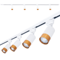 Zestaw Steka Klemens biało-złota lampa szynowa LED GU10 x4 + szynoprzewód 2m - Biały