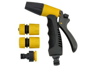 Zestaw plastikowych złączek do węża ogrodowego 1/2 3/4 - 3 stopnie regulacji - 4szt