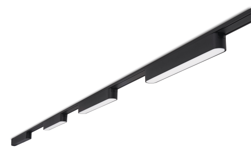 Zestaw Luxo Linea lampa szynowa LED 12W x3 + szynoprzewód 2m + zasilacz – Czarny – Biały neutralny (4000K)