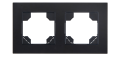 Ramka do gniazdka elektrycznego  szklana Bianka podwójna - Czarna