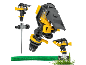 Zraszacz ogrodowy pulsacyjny metalowy 360° – z regulacją kąta i zasięgu