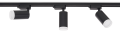 Zestaw Steka Ductus Czarna lampa szynowa LED GU10 x3 + szynoprzewód 1.5m - Czarno-biały