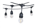 Zestaw: Girlanda ogrodowa 10m 10xE27 + 10x Żarówka LED E27 1W filament