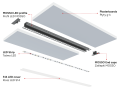 Zestaw: Profil aluminiowy Tekkni Mosso - 2,02m - do płyt G-K - klosz mleczny + 4 zaślepki