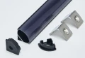 Zestaw: Profil aluminiowy narożny do taśm LED - Czarny - 2m 