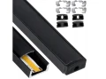 Zestaw: Profil aluminiowy natynkowy do taśm LED - Czarny - 2m