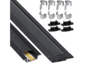 Zestaw: Profil aluminiowy wpuszczany do taśm LED - Czarny - 2m