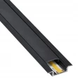 Zestaw: Profil aluminiowy wpuszczany do taśm LED - Czarny - 2m