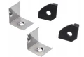 Zestaw: Profil aluminiowy narożny do taśm LED - Czarny - 2m