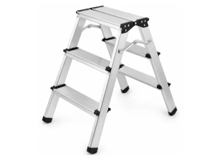 Drabina aluminiowa dwustronna 3 stopnie 150 [kg]