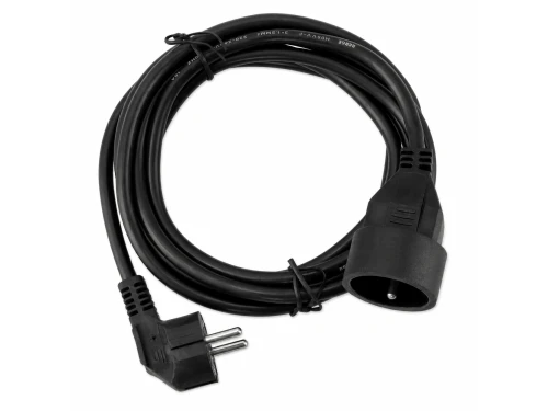 Przedłużacz z uziemieniem 1 gniazdo 3m 2500W 16A czarny
