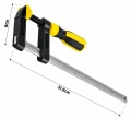 Ścisk stolarski śrubowy typu F 50x250 mm z żeliwnymi szczękami