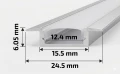 Profil aluminiowy wpuszczany do taśm LED 1m srebrny anodowany z kloszem mlecznym i akcesoriami