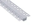 Profil aluminiowy do płyt GK do taśm LED 12mm 1m srebrny anodowany z kloszem mlecznym i akcesoriami