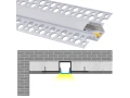Profil aluminiowy do płyt GK do taśm LED 12mm 1m srebrny anodowany z kloszem mlecznym i akcesoriami