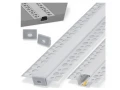 Profil aluminiowy do płyt GK do taśm LED 17mm 1m srebrny z kloszem mlecznym i akcesoriami