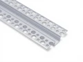Profil aluminiowy do płyt GK do taśm LED 17mm 1m srebrny z kloszem mlecznym i akcesoriami