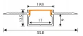 Profil aluminiowy do płyt GK do taśm LED 17mm 1m srebrny z kloszem mlecznym i akcesoriami