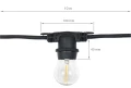 Zestaw: Girlanda ogrodowa 10m 20xE27 + 20x Żarówka LED E27 1.3W filament