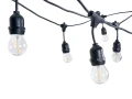 Zestaw: Girlanda ogrodowa 10m 10xE27 + 10x Żarówka LED E27 6.5W filament