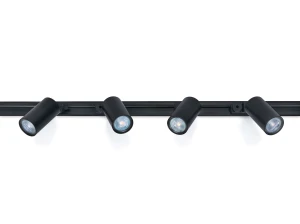 Zestaw szynowy Lite GU10 x4 + szynoprzewód 2m - Czarny