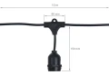 Zestaw: Girlanda ogrodowa 10m 10xE27 + 10x Żarówka LED E27 1.3W filament