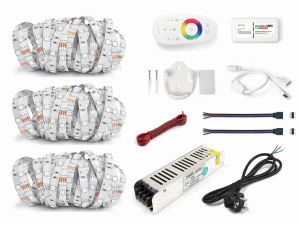 Zestaw taśma LED 12V | 5050 | 450LED | 15m | IP20 | RGB + STEROWNIK RF-RGB-004 + ZASILACZ 108W
