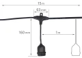 Zestaw: Girlanda ogrodowa 15m 15xE27 + 15x Żarówka LED E27 6W filament