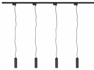 Zestaw lamp szynowych GU10 4 oprawy z listwą 2m czarny