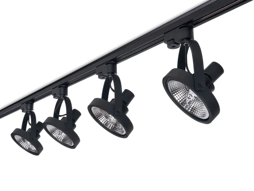 Zestaw Steka Leon lampa szynowa LED AR111 GU10 x4 + szynoprzewód 2m - Czarny