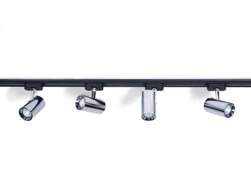 Zestaw Steka Ductus Chrom lampa szynowa LED GU10 x4 + szynoprzewód 2m - Czarny