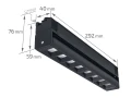 Zestaw Steka Linda 12W 30cm 4000K lampa szynowa LED GU10 x2 + szynoprzewód 1.5m - Czarny