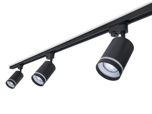 Zestaw Steka Ring lampa szynowa LED GU10 x3 + szynoprzewód 1.5m - Czarny
