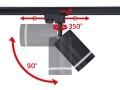Zestaw Steka Ring lampa szynowa LED GU10 x3 + szynoprzewód 1.5m - Czarny