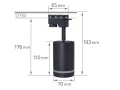 Zestaw Steka Ring lampa szynowa LED GU10 x3 + szynoprzewód 1.5m - Czarny