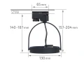 Zestaw Steka Leon lampa szynowa LED AR111 GU10 x3 + szynoprzewód 1.5m - Czarny
