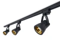 Zestaw Steka Goldi lampa szynowa LED GU10 x3 + szynoprzewód 1.5m - Czarny